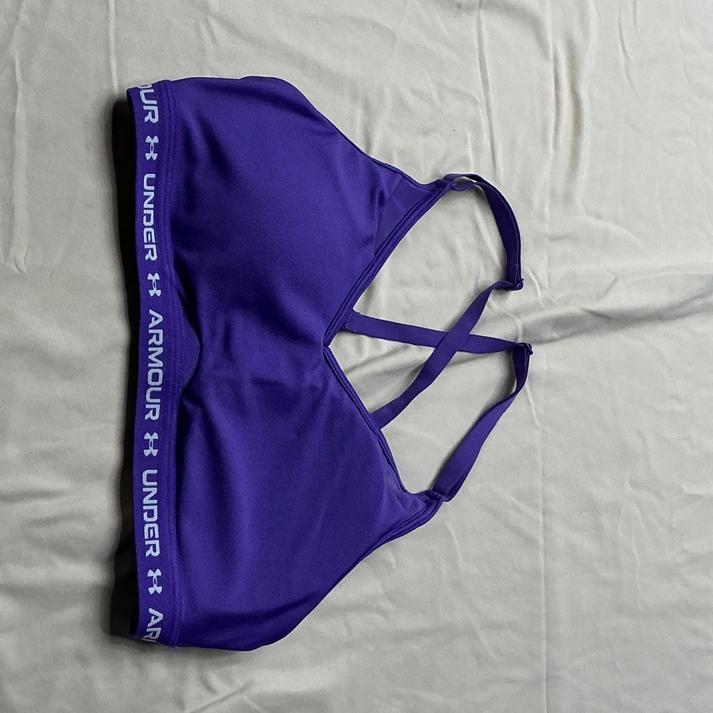 Under Armour Women's Bold Purple Sports Bra with removable pads